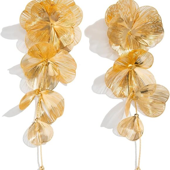 Jewelry - Acrylic Tassel Flower Earrings Colorful Leaf Dangle Drop for Women
